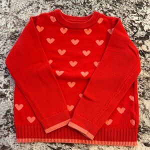 Baby Gap Red & Pink Heart Sweater. Runs small.